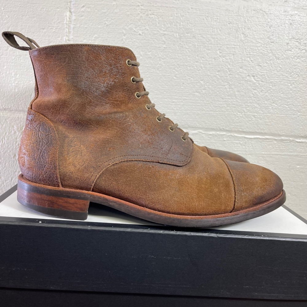 Taft The Dragon 9520 Cap Toe Brown Roughout Suede Boots Lace up Men's 10 US